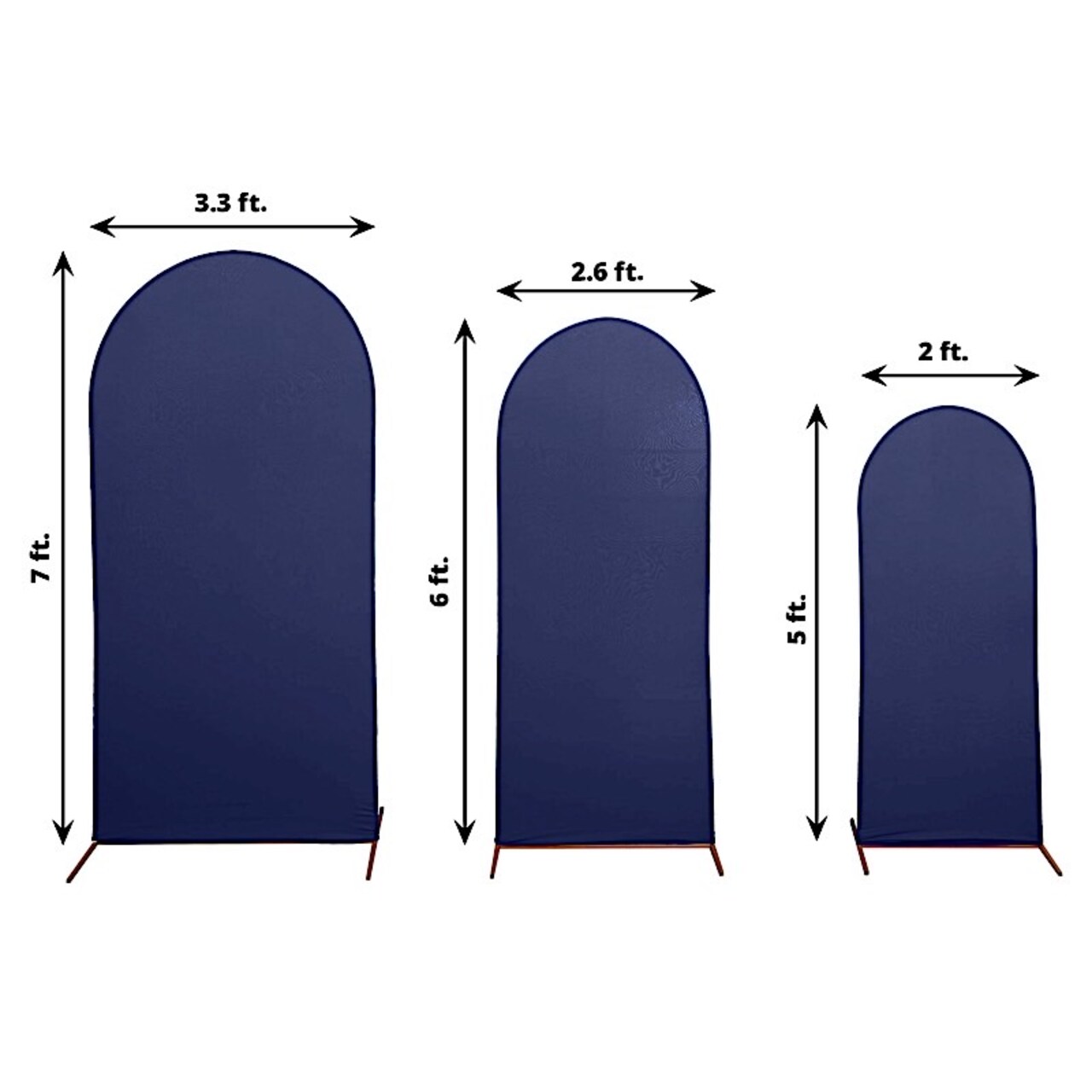 3 Fitted Matte Spandex Round Top Wedding Arch Backdrop STAND COVERS